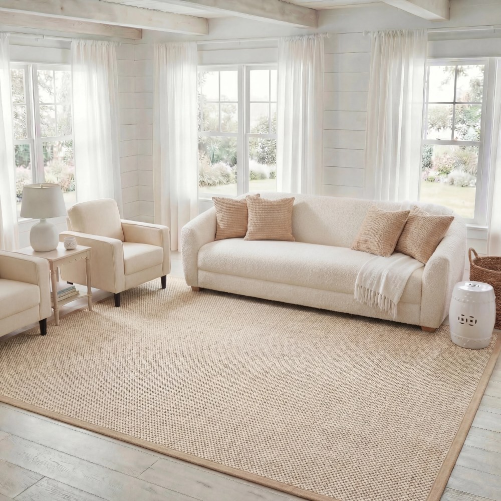 Safavieh Natural Fiber Kentigern Solid Area Rug, Marble/Linen, 8" x 10"