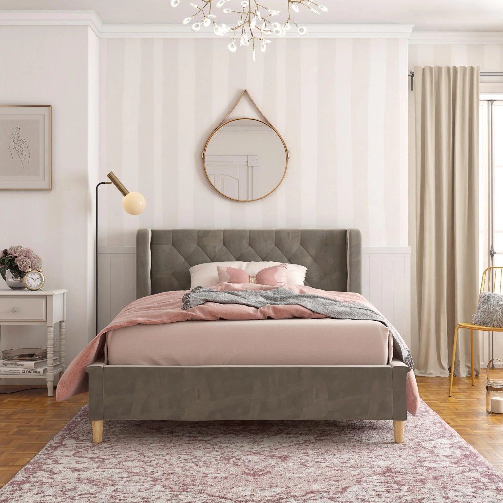 Max & Finn Ambrosia Kids' Full Upholstered Bed, Gray Velvet - Image 15