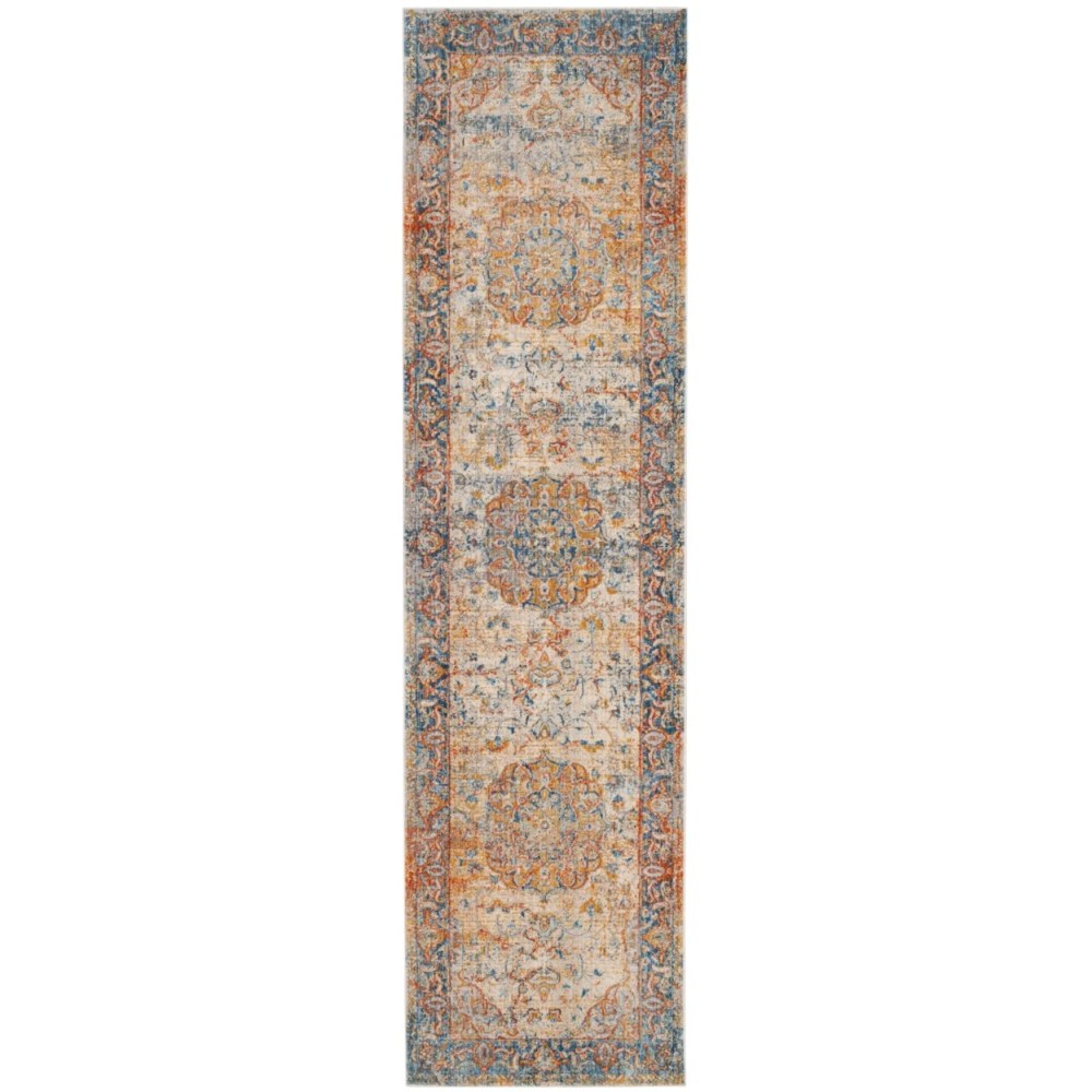 SAFAVIEH Vintage Persian Trina Traditional Polyester Area Rug, Blue/Multi, 6" x 9" - Image 7