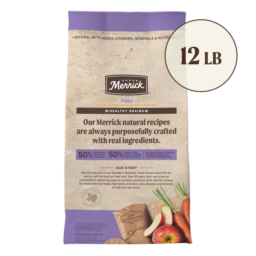 Merrick Chicken Dry Dog Food For Puppies, Whole Grain, 12 lb Bag - Image 12