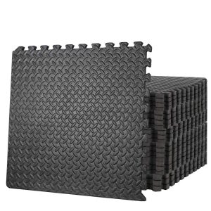 ZENY 24 Tiles Puzzle Exercise Floor Mat EVA Foam Interlocking Tiles 3/4" Thick 96 SQ.FT 48 Borders,  Black