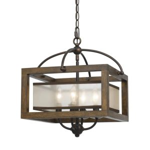 FX-3536/1C Cal Lighting Mission-Four Light Square Semi-Flush Mount-16 Inches Wide by 16 Inches High