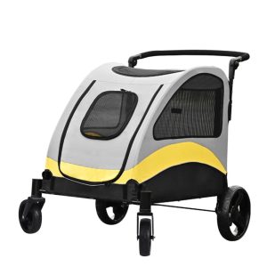 BingoPaw 4 Wheels Pet Carrier Dog Stroller,  Gray,  25"L x 41"W x 46"H