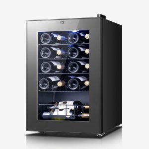 Yeego 2.2 cu.ft. Wine Cooler,20 Bottle Mini Wine Refrigerator for Office/Home/Dorm with Glass Door,Black