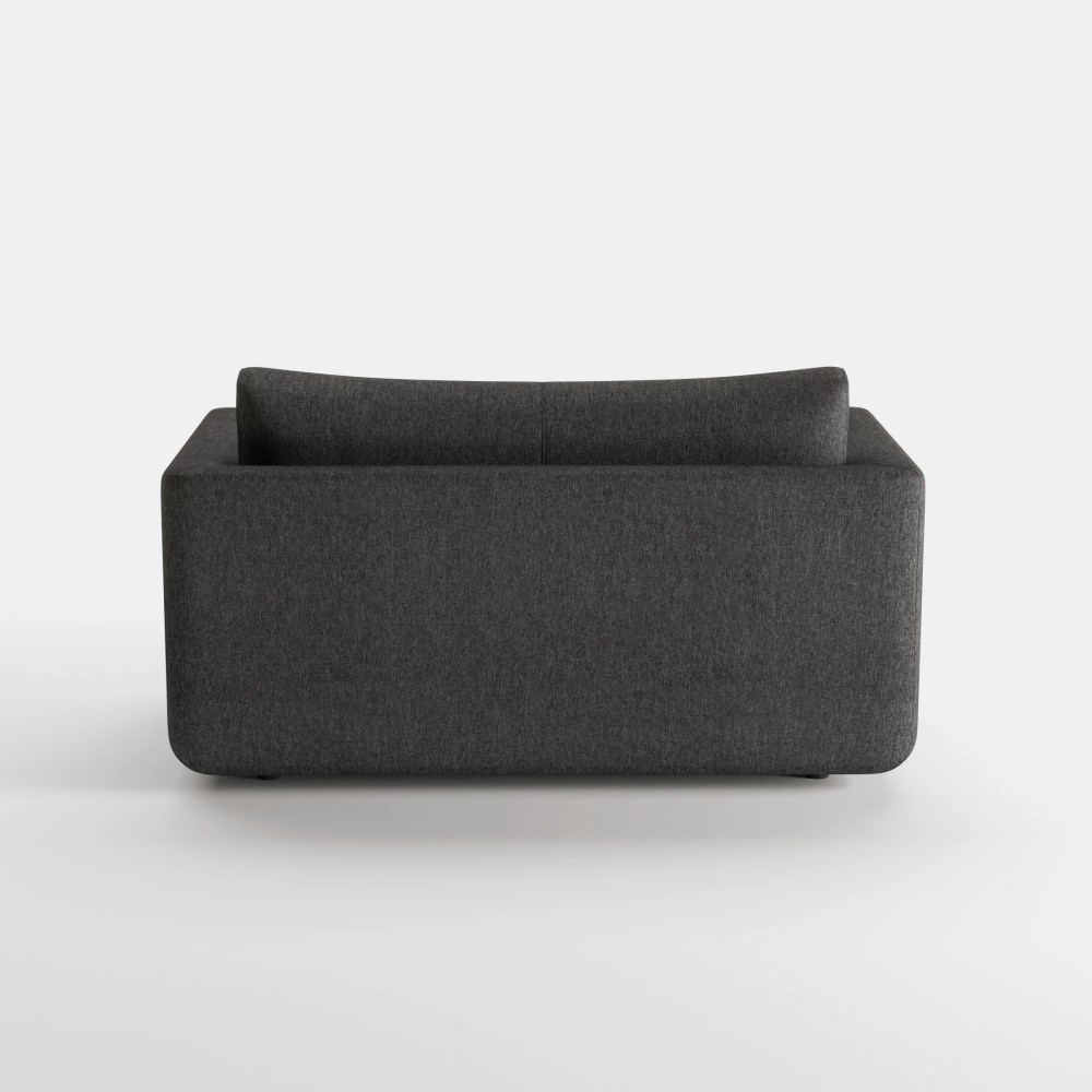 A&D Home Afton Faux Linen Loveseat, 2 Person Compact Sleeper Sofa Bed, Dark Gray - Image 2