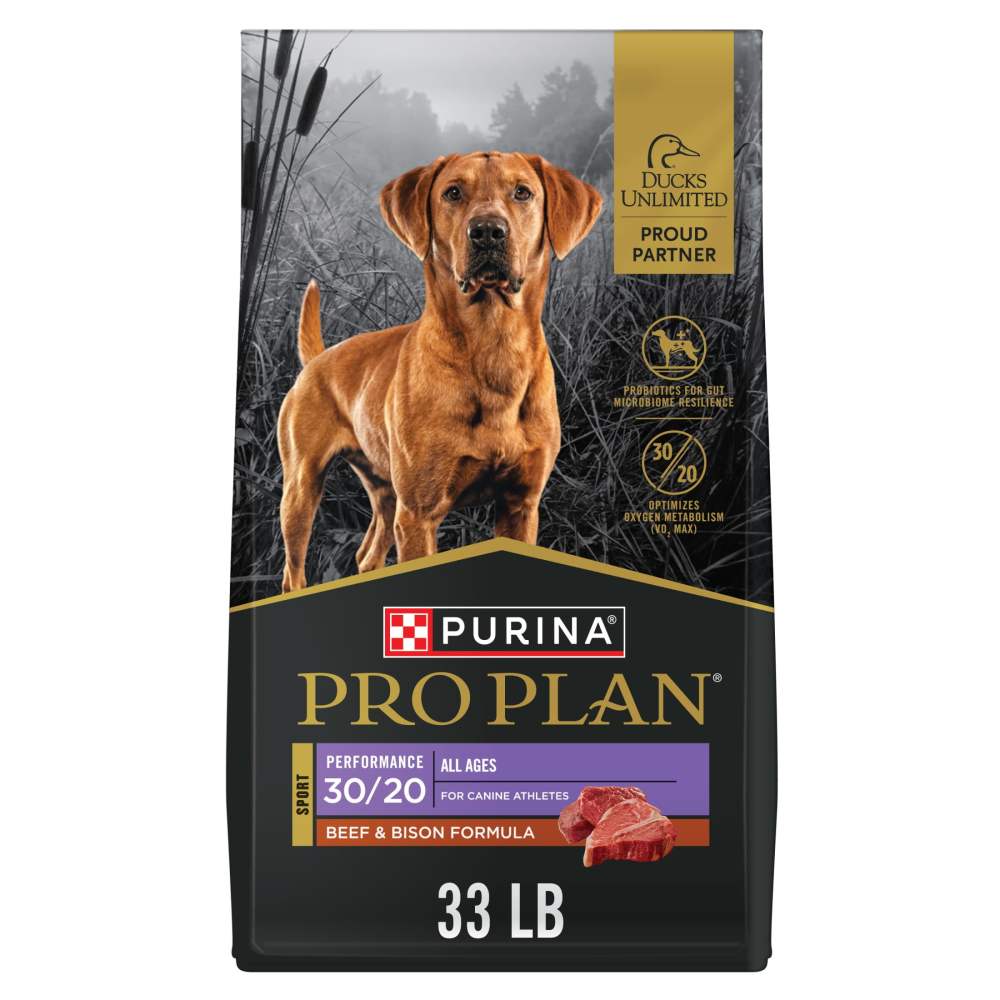 Purina Pro Plan Dog Food Sport Performance High Protein Beef and Bison Dry Dog Food, 33 lb Bag
