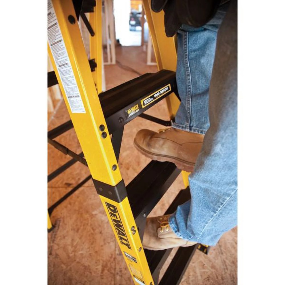 DeWalt 8-Foot Fiberglass Step Ladder, 500-Pound Load Capacity, Type IAA, DXL3810-08 - Image 2