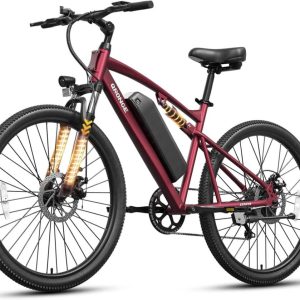 26" Electric Bikes for Adults 1000W Peak Motor up to 70 Miles Range 28 mph Max Speed Full Suspension Ebike 36V 13.5AH Removable Battery E-Mountain Bikes 7 Speed, Adjustable Handlebar, UL2849 by SGS