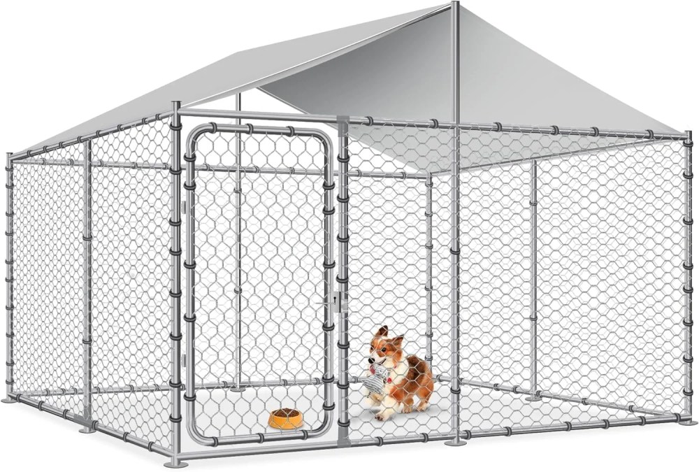Haverchair Large Outdoor Dog Kennel, Heavy Duty Dog Kennel with Water&UV-Resistant Proof, Galvanized Steel Dog Pens Outside Dog House for Dog Run, Playpen (90" L x 90" W x 63" H)(90"L x 90"W x 63"H) - Image 2