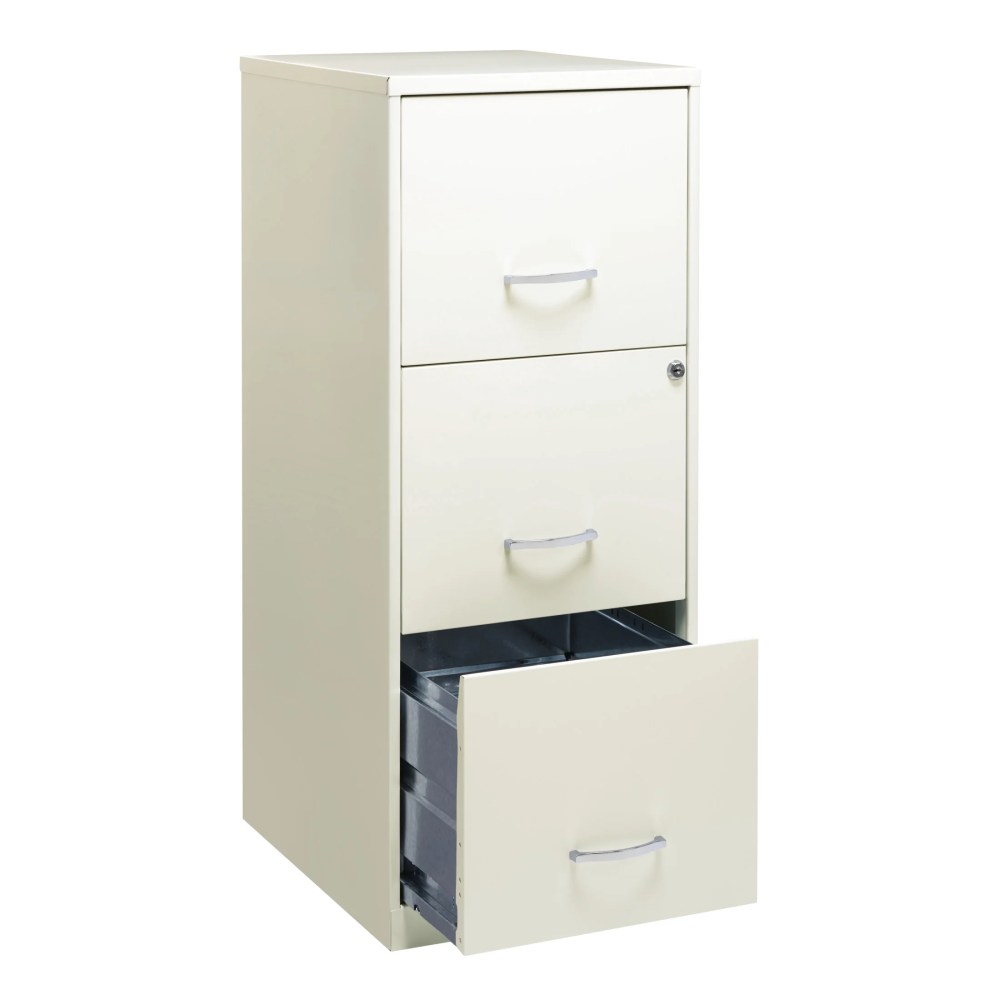 Space Solutions 18" Deep 3 Drawer Smart Letter Width Vertical File Cabinet, White - Image 2