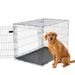 Carlson Pet Products Extra Large Secure Foldable Single Door Metal Dog Crate, Black
