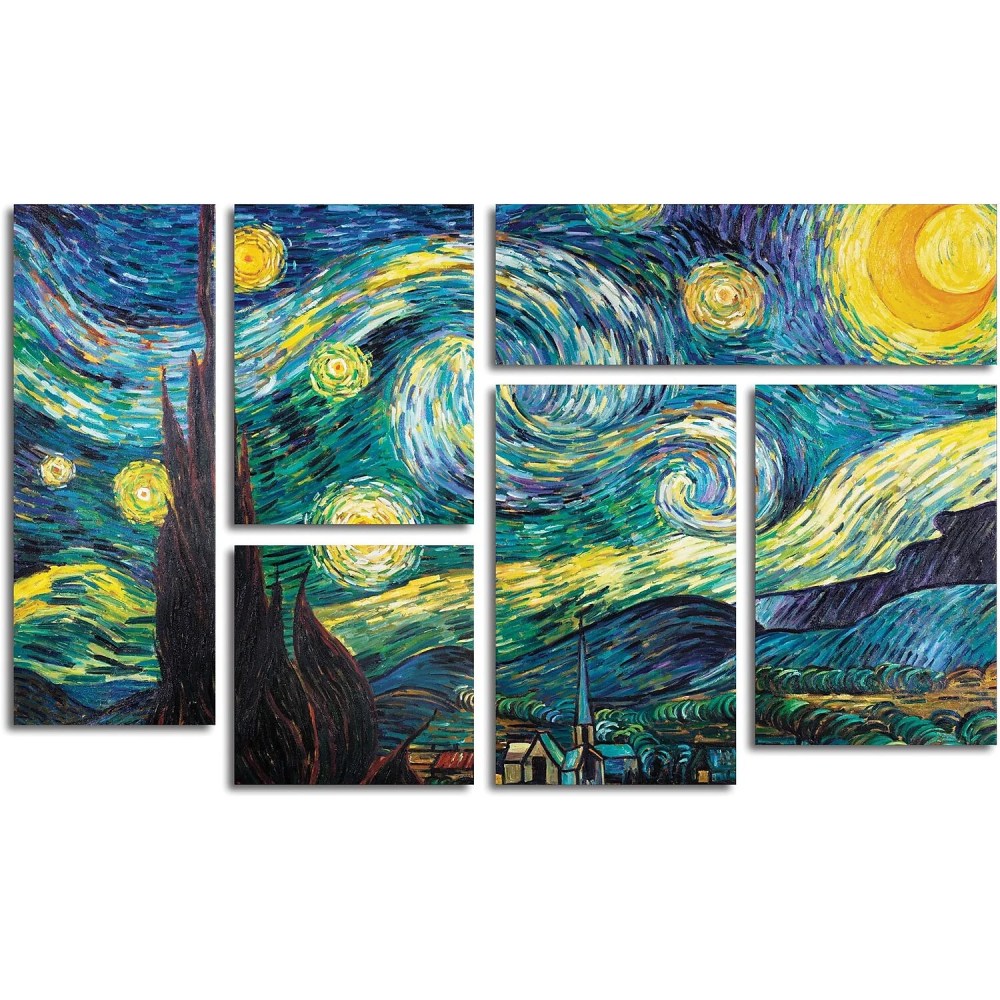 Trademark Fine Art 12X18 Landscape Canvas Wall Art 'Starry Night' by Vincent van Gogh