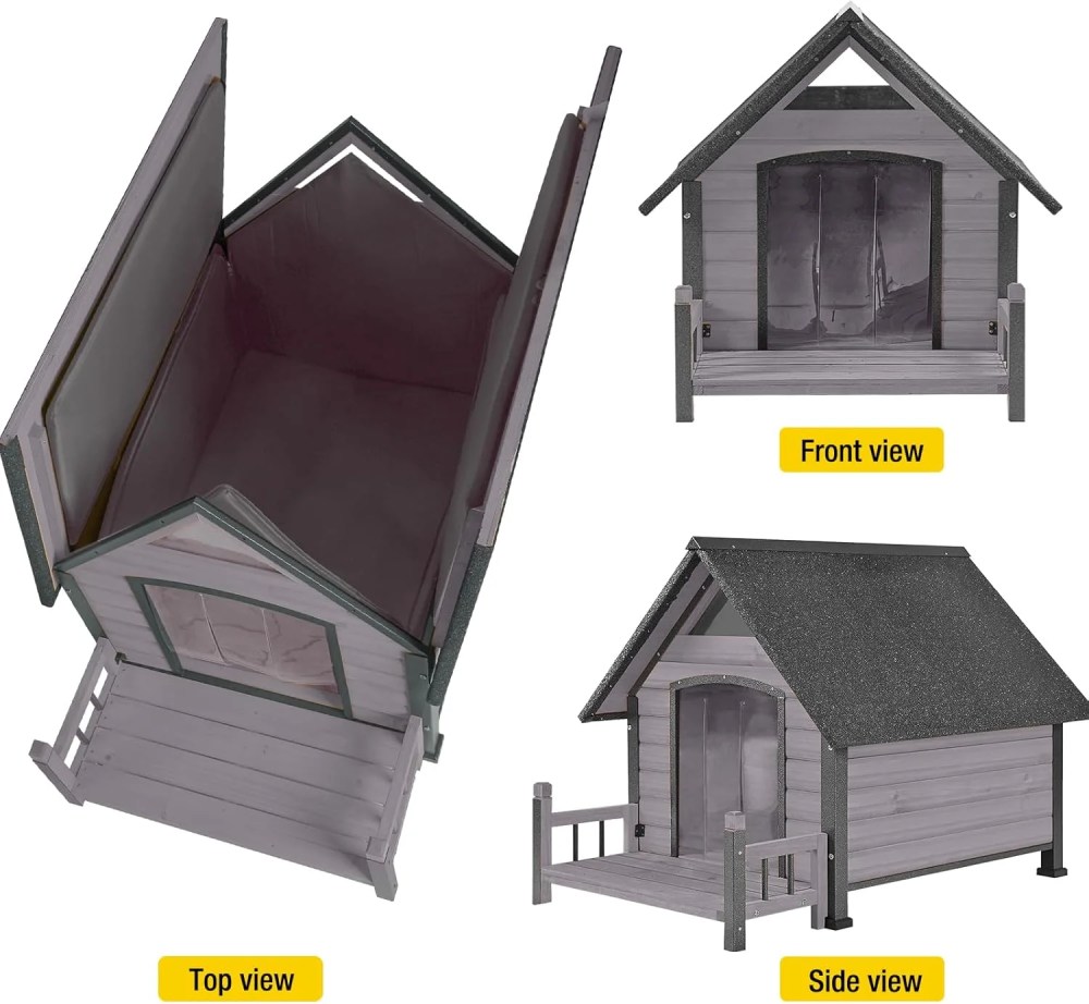 Aivituvin Heated Dog House Outdoor 45" Large Dog Kennel with Metal Frame Insulated Indoor Dog Cage for Small Medium Large Dogs with Heater and Insulated Liner - Image 9