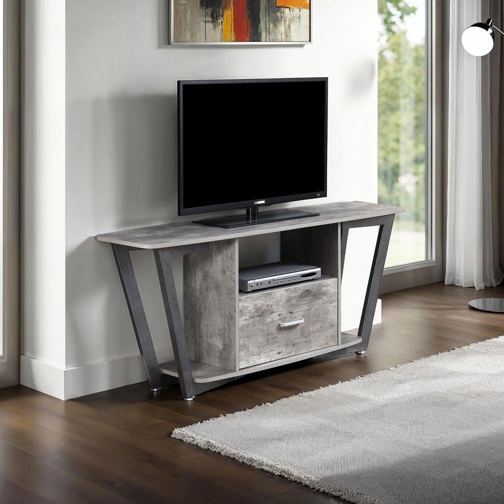 Convenience Concepts Graystone 1 Drawer TV Stand with Shelves for TVs up to 65 Inches - Image 2