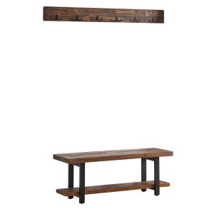 Alaterre 12 Hook Natural Coat Hooks with Bench,1 Count,75 lb Limit
