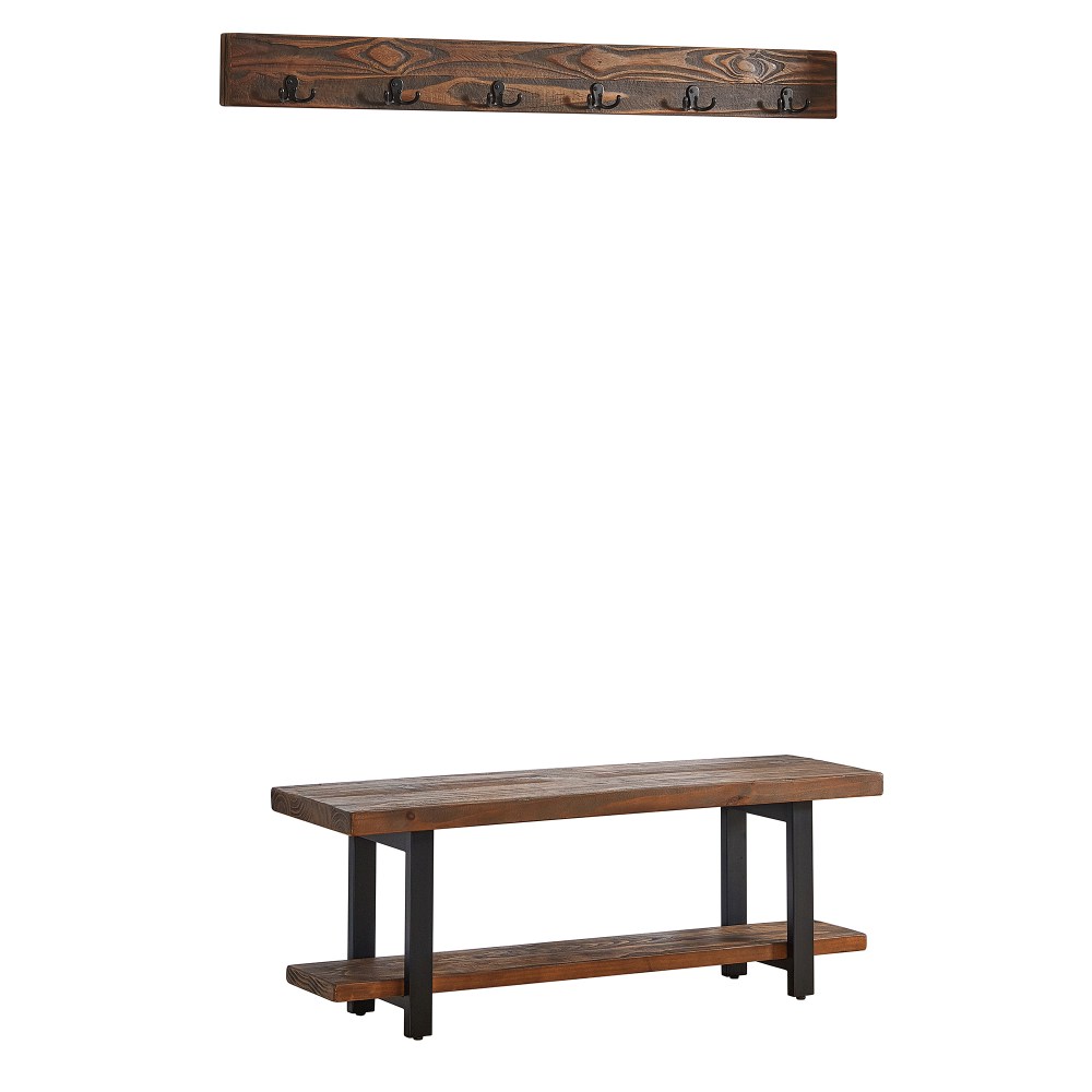 Alaterre 12 Hook Natural Coat Hooks with Bench,1 Count,75 lb Limit