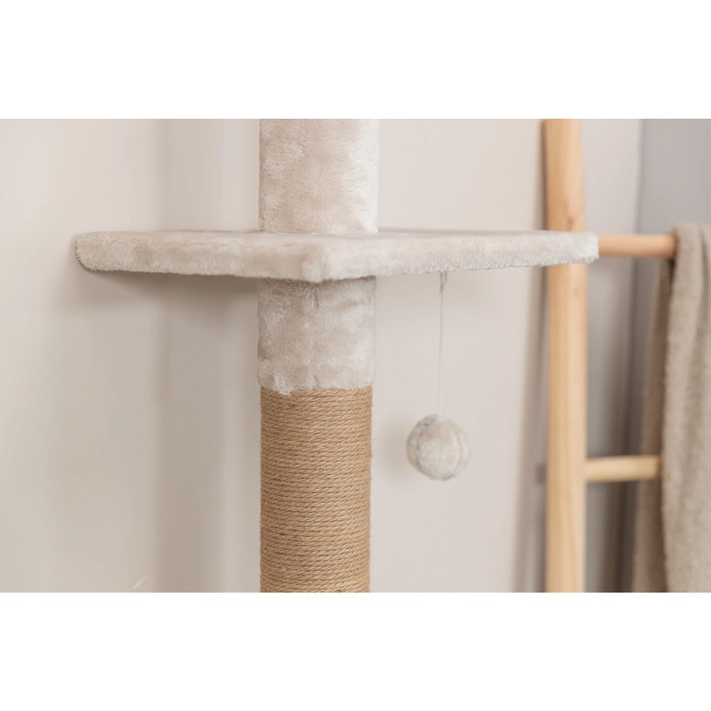 TRIXIE Kobe Sisal & Plush 90.5"-104" Ceiling Mount Cat Tree, 4-Level Cat Tower, Beige - Image 6