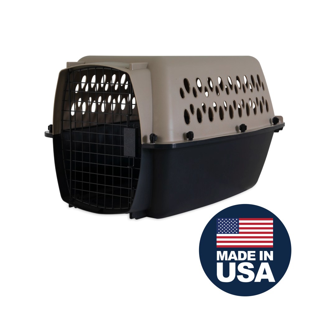 Petmate Vari Small Plastic Portable Dog Kennel Airline Friendly Pet Carrier, 24" for Pets 10-20 lb, Taupe/Black - Image 5