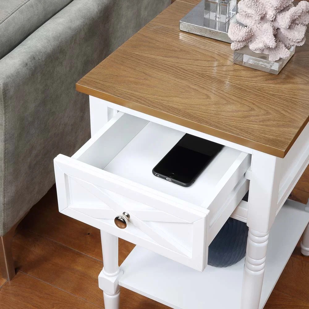 Convenience Concepts Country Oxford End Table with Charging Station, Multiple Colors - Image 5