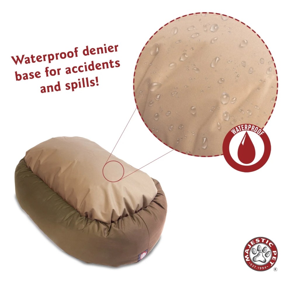 Majestic Pet Poly/Cotton Bagel Pet Bed for Dogs, Calming Dog Bed Washable, Large, Khaki - Image 5