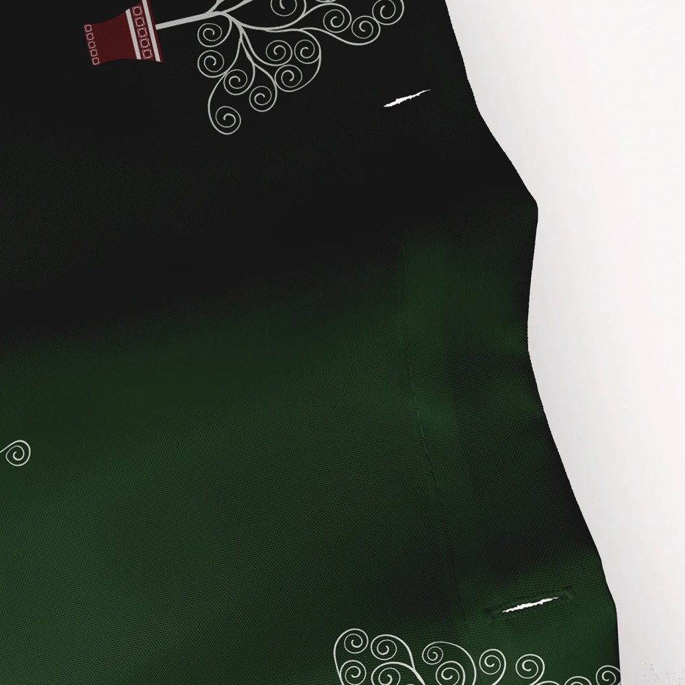 Simply Daisy 70" W x 73" H Filigree Forrest Geometric Print Polyester Shower Curtain, Green - Image 2