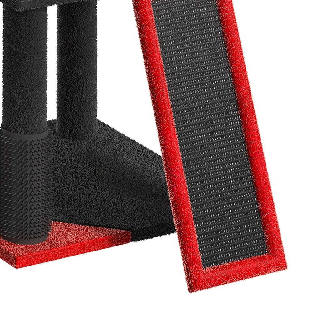 Uforic 60" Gothic Cat Tree Tower with Coffin Bed, Tall Cat Tower with Top Perch, Condos, Basket, Scratcher, Black Halloween - Image 4