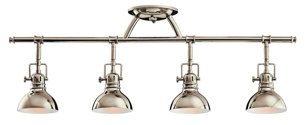 7704PN-Kichler Lighting-4 light Fixed Rail - with Vintage Industrial inspirations - 11.25 inches tall by 5.5 inches wide-Polished Nickel Finish