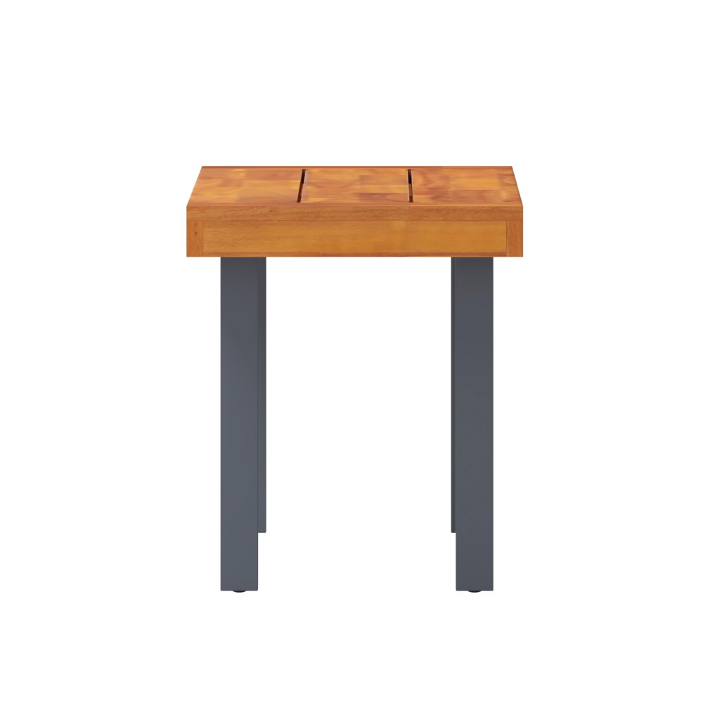 Flash Furniture Martindale Solid Acacia Wood Patio Dining Bench for 2 with Slatted Top and Gray Flared Wooden Legs in a Natural Finish - Image 10
