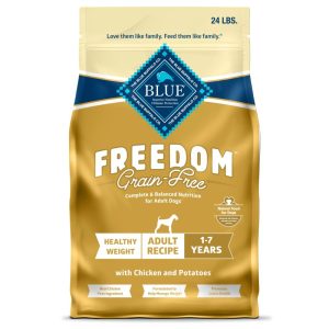 Blue Buffalo Freedom Grain-Free Healthy Weight Dry Dog Food,  Chicken & Potatoes,  24 lbs.