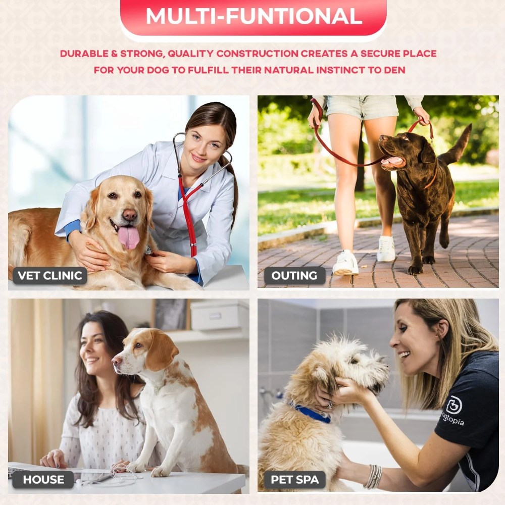 Dog Crates for Large Dogs 48 Inch Folding Mental Wire Crates Outdoor and Indoor Pet Dog Cage with Double-Door, Divider Panel, Removable Tray, Pink - Image 5