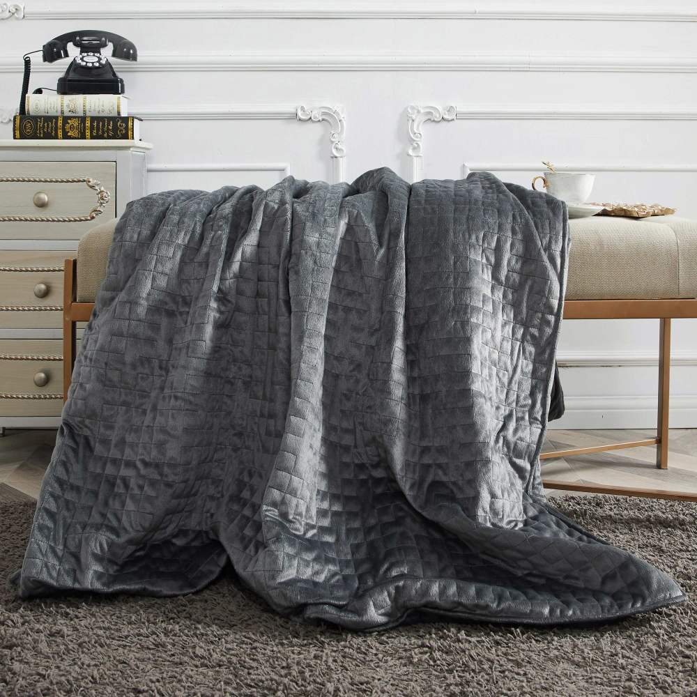 Sutton Home Fashions 20 lbs Weighted Blanket with Duvet Cover 48"x72", Blue, Adult - Image 3