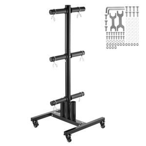 VEVOR Weight Plate Rack, Vertical Weight Plate Tree for 2-Inch Weight Plates,  Standard Weight Plate Tree with Wheels,  1000 lbs Load Capacity Weight Storage Holder,  Home Gym Barbell Rack Storage Sta