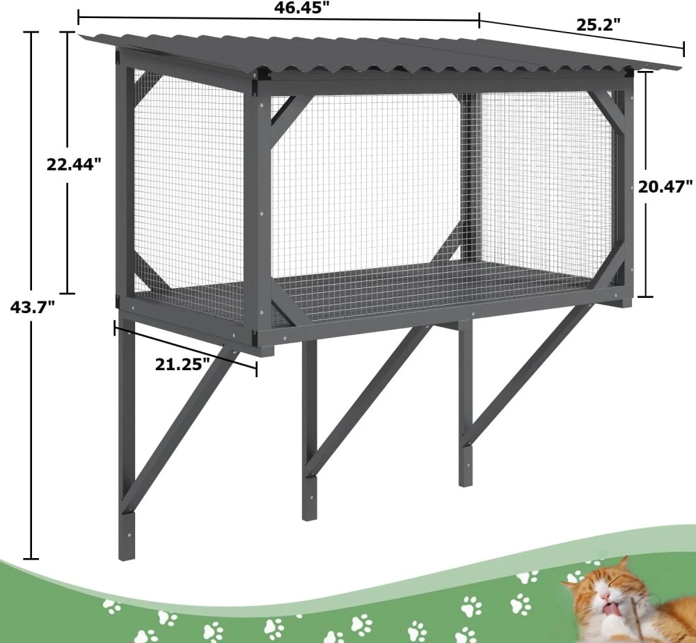AODAILIHB Cat Window Perch House, Outdoor Catio Furniture Window Box, All Weather Use Cat Window Hammock for Napping, Overlooking - Image 6