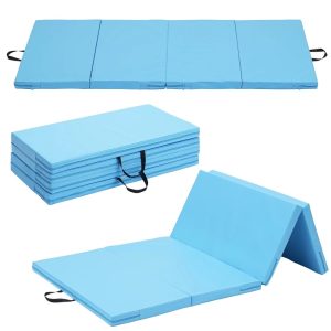 Ainfox 2" Gymnastics Tumbling 3'x6" Light Blue Folding Exercise Mat