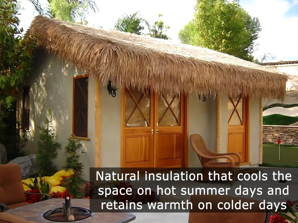 Backyard X-Scapes Natural Mexican Palm Thatch Runner Roll Roof Thatching 35" H x 8" L - Image 11