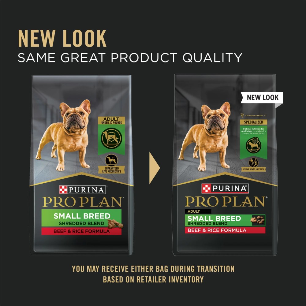 Purina Pro Plan Small Breed Dog Food, Shredded Blend Beef and Rice Formula with Guaranteed Live Probiotics, 18 lb Bag - Image 5