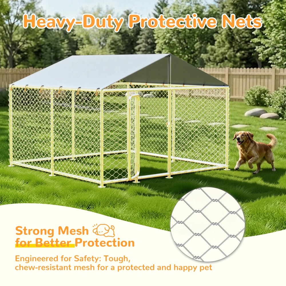 TIME RAY 7.57.5 Outdoor Dog Kennel Outside Heavy Duty Dog Enclosure with Waterproof UV-Resistant Cover and Security Lock - Image 2