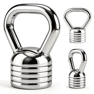 ARVIVO Adjustable Kettlebell Handle Set for Strength Training 20lb Home GYM Workout Sliver