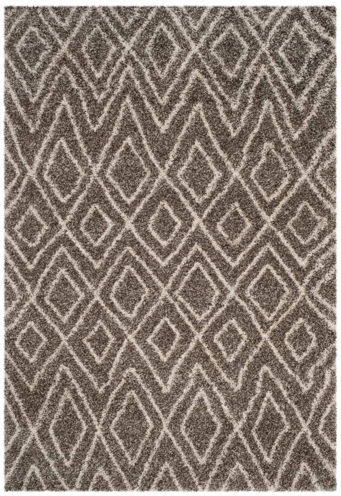 SAFAVIEH Hudson Augustine Geometric Shag Area Rug, Grey/Ivory, 5'1" x 7'6" - Image 2