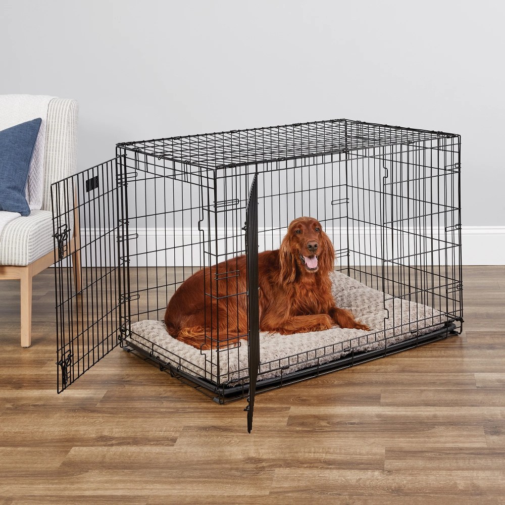 MidWest Homes for Pets 42-Inch Two-Door iCrate Folding Dog Crate with Divider Panel, Leak-Proof Tray & Secure Latches-Metal Wire Kennel for Large Breeds-Portable, Durable & Easy to Assemble - Image 4