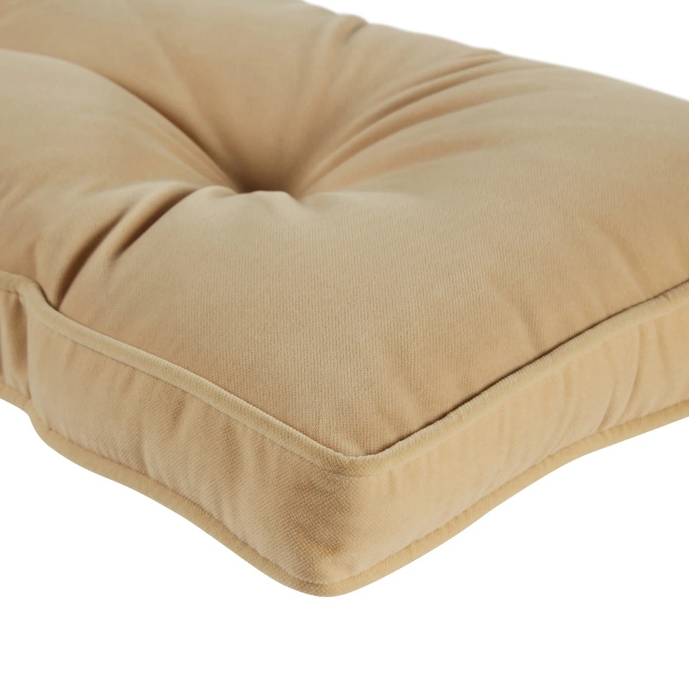 Hyatt 4-Piece Solid Buttercream Microfiber Kitchen Nook Cushion Set by Greendale Home Fashions - Image 5