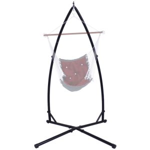 Sunnydaze 250 lb Capacity Powder-Coated Steel X-Base Hammock Chair Stand - Black