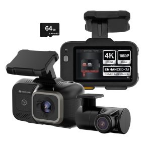 YADA Roadcam AI PLUS,  AI-Powered 4K Dash Cam with 1080p Rear Cam,  Full-Coverage Driver Assistance