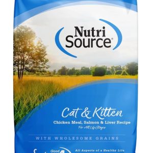 NutriSource Cat & Kitten Chicken Meal,  Salmon & Liver Dry Cat Food for Kittens With Whole Grains 12 lb Bag