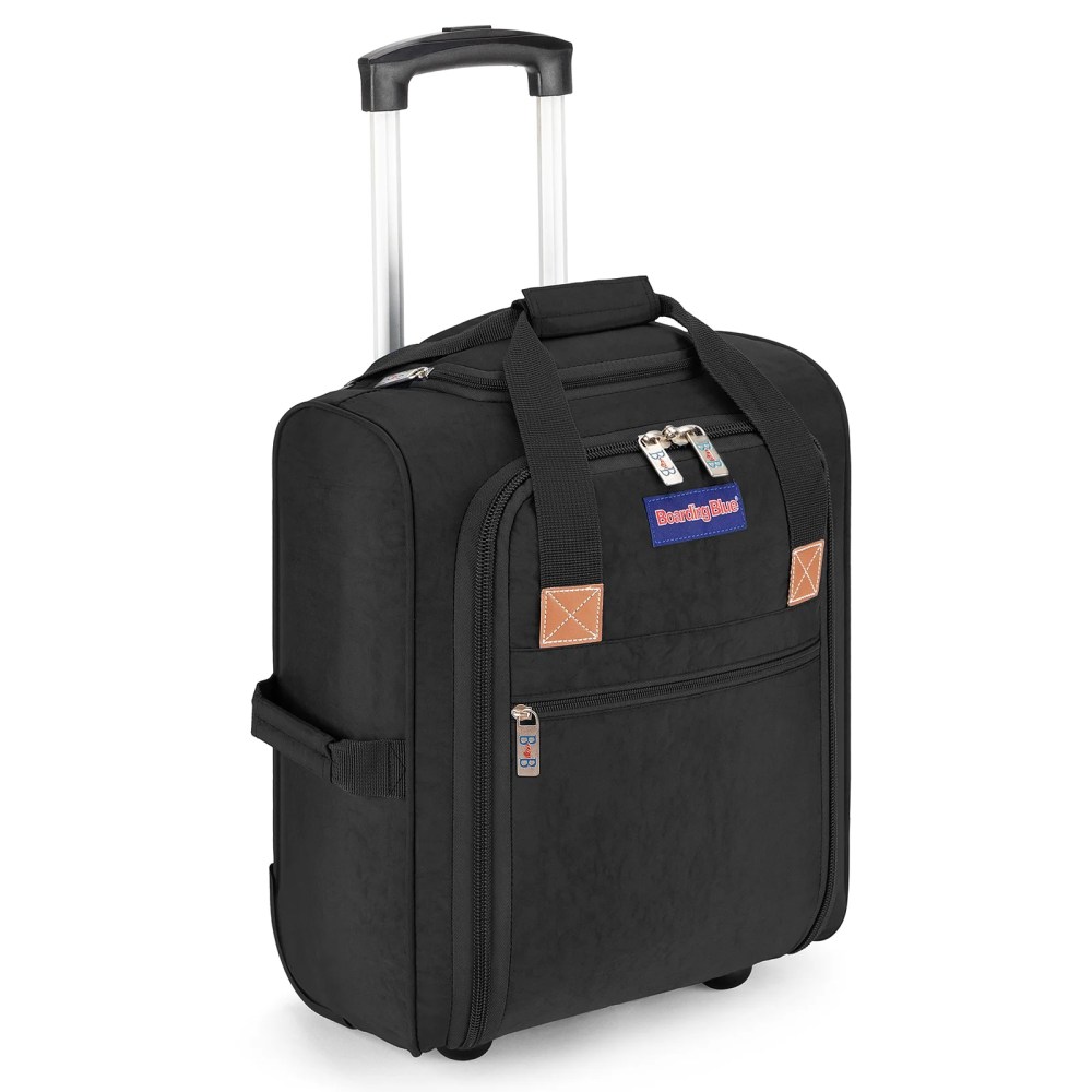 17X13X8 Inches Personal item Rolling Under Seat Duffel Bag for JetBlue Allegiant,Spirit Airlines. (Black)