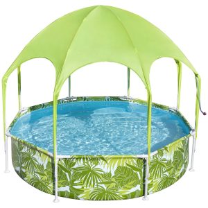 H2OGO!Splash-In-Shade Play Pool - 8" x 20" - 446 , UV Safe Shade Cover With Water Mister, Kids Pool