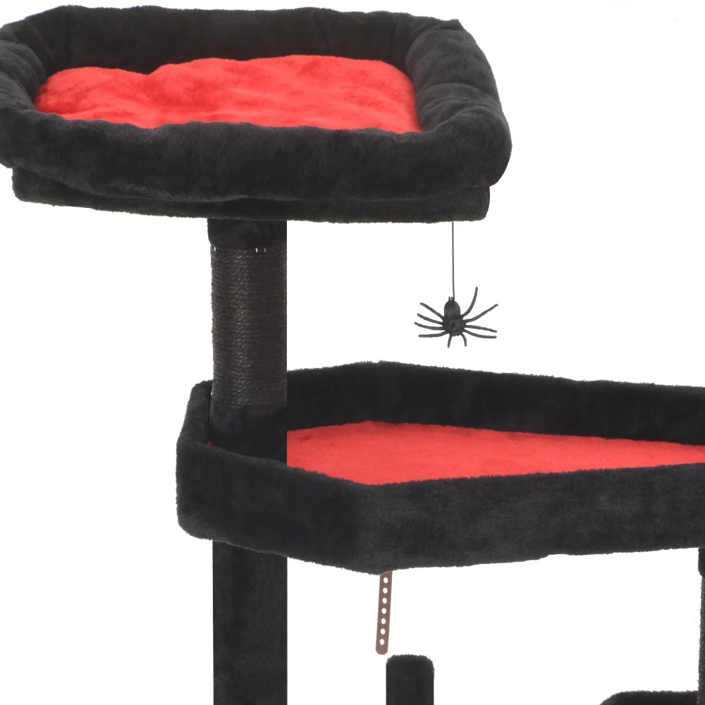 Uforic 63in Gothic Cat Tree with Coffin Bed, Tall Halloween Cat Tower for Indoor Cats with Top Perch & Sisal Scratching Posts, Black - Image 2