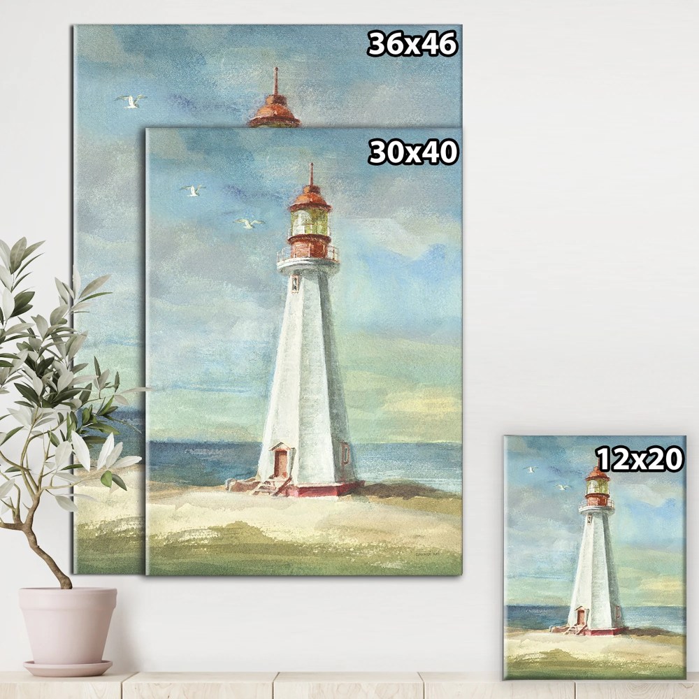 Designart 'Nautical Lighthouse III' Nautical & Beach Canvas Art - Image 3