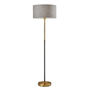 Adesso Bergen Floor Lamp,Black and Antique Brass