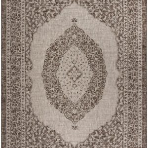 SAFAVIEH Courtyard Avi Traditional Indoor/Outdoor Area Rug,  8" x 11",  Light Beige/Light Brown